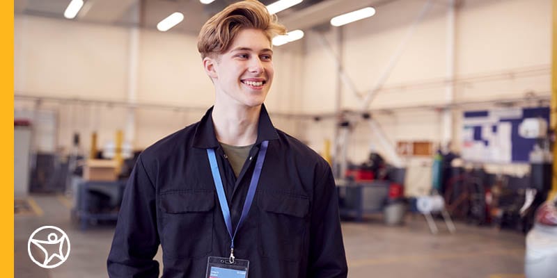 Young teenage man in a facility
